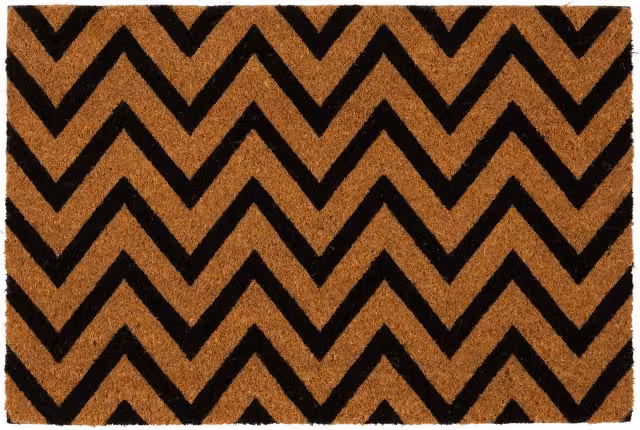 Nicola Spring Coir Door Mat with Zig Zag Graphic, Brown and Multicolour, W: 60 cm, D: 40 cm – 5