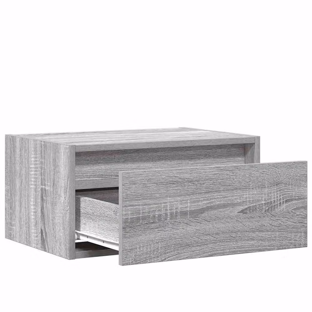 Berkfield Home Wall-mounted Bedside Cabinet with Integrated LED Lights, Grey Sonoma, W: 51.0 cm, H: 35.5 cm, D: 25.0 cm – 2