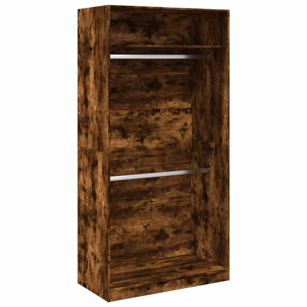 Berkfield Home Smoked Oak Wardrobe in Brown, W/D/H: 100 x 50 x 200 cm – 2