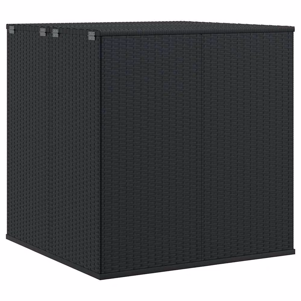Berkfield Home Durable PE Rattan Garden Cushion Box in Black, W/D/H: 100 x 97.5 x 104 cm – 3