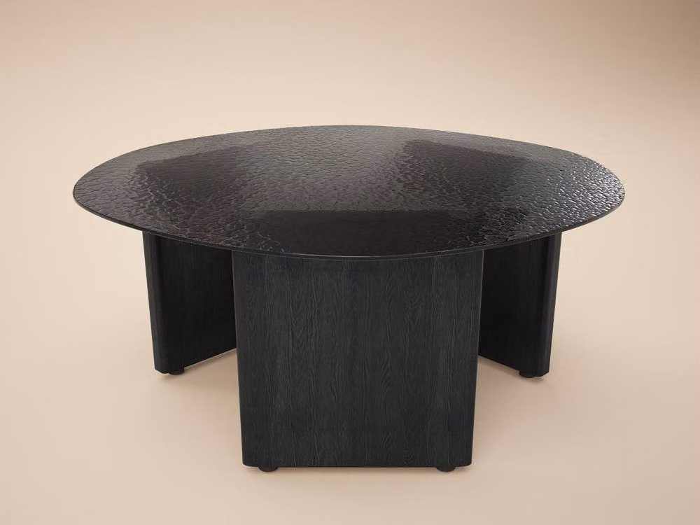 Solace+Co Emil Round Black Glass Coffee Table – 2