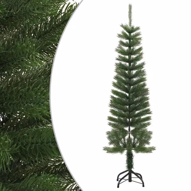 Berkfield Home Artificial Slim Green Christmas Tree with Stand, Height: 150 cm – 1