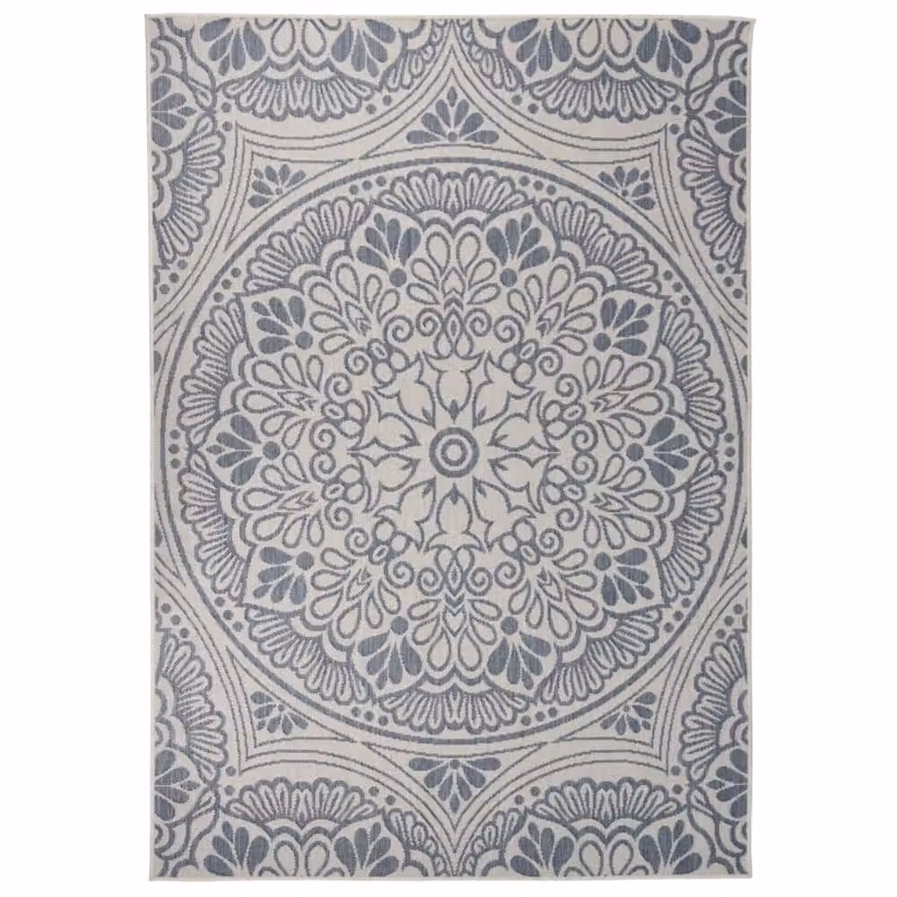 Berkfield Home Blue Patterned Outdoor Flatweave Rug, W: 160 cm, D: 230 cm – 2