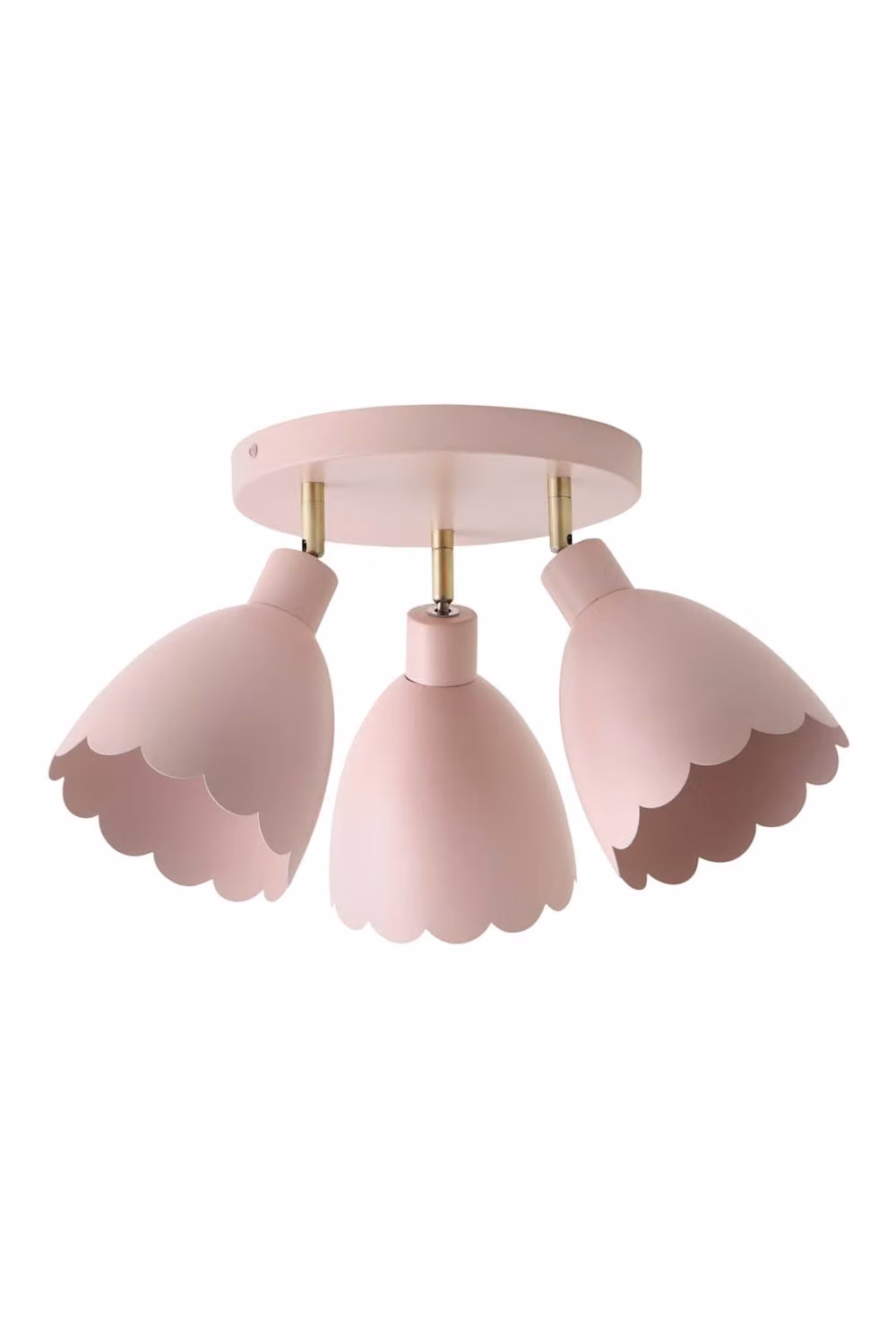 ValueLights Millie Metal Flower Style Scallop Adjustable Round Ceiling Light in Pink – 2