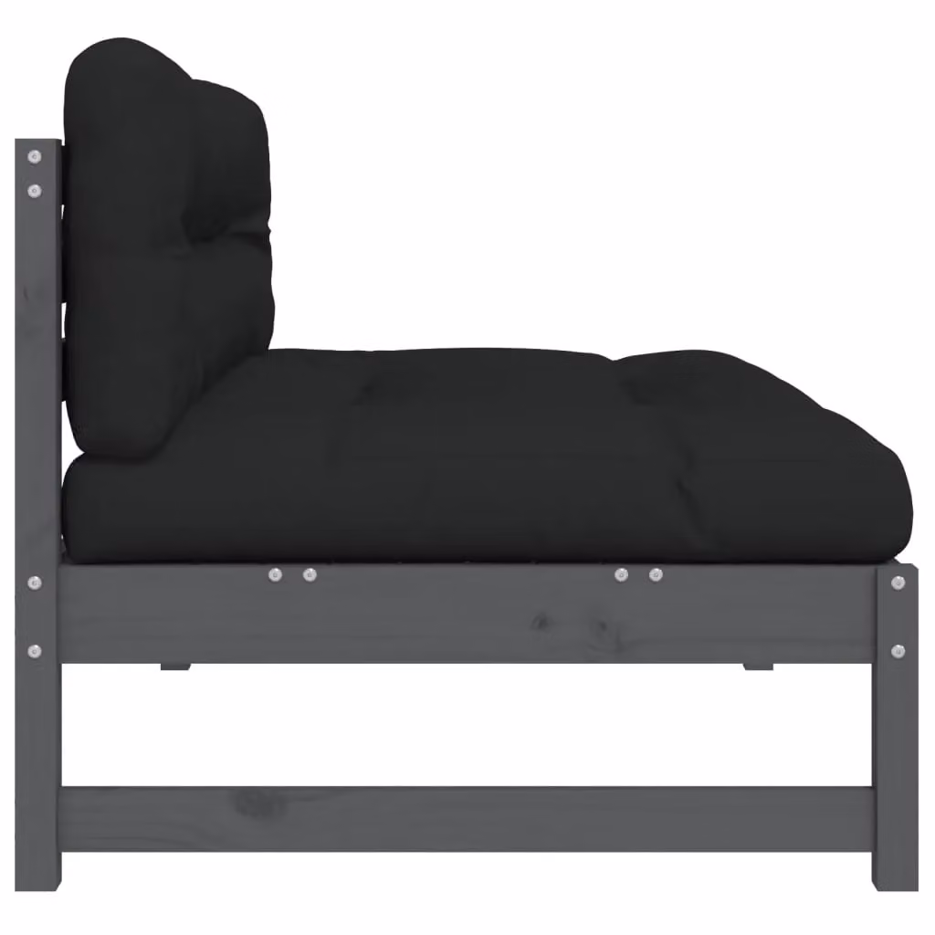 Berkfield Home Middle Grey Fabric Click Clack Sofa with Solid Pine Wood Frame W/D: 120 x 80 cm – 3