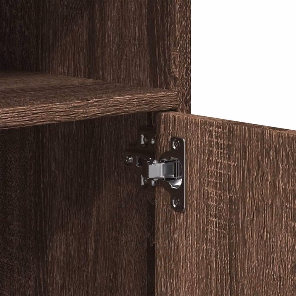 Berkfield Home Rolling Cabinet in Brown Oak, W: 60 cm, D: 48 cm, H: 81 cm – 5