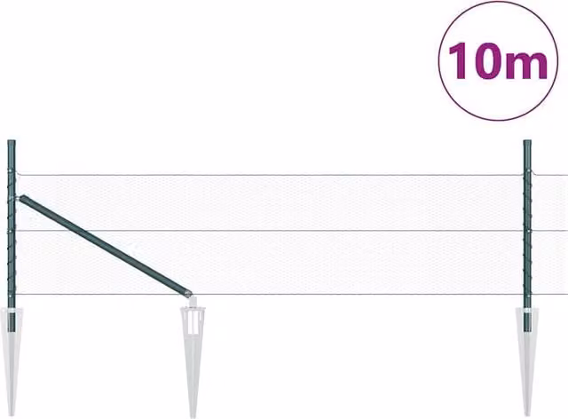 Berkfield Home Green Steel Hexagon Fence, W: 0.5 m, L: 10 m