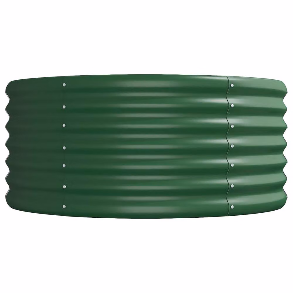 Berkfield Home Garden Powder-coated Steel Raised Bed in Green, W/D/H: 368 x 80 x 36 cm – 4