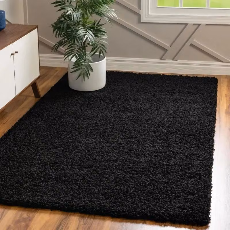 THE RUGS Washable Non Slip Shaggy Rug in Black, W: 67 cm, L: 300 cm – 2