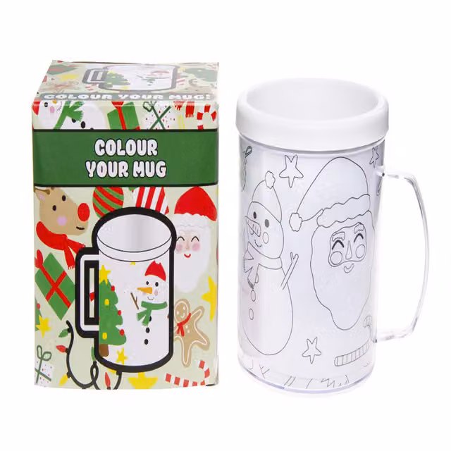 LG-Imports Christmas Colour Your Own Creative Mug for Children, White