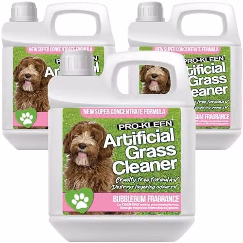 Pro-Kleen 4-in-1 Artificial Grass Cleaner and Pet Friendly Disinfectant with Deodoriser, Bubblegum Fragrance, 3 x 1 Litre – 1