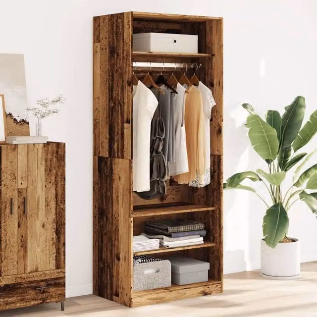 Berkfield Home Old Wood Wardrobe in Brown, W/D/H: 80 x 50 x 200 cm – 1