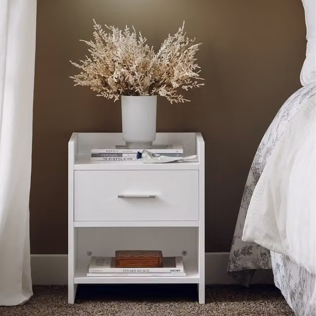 SoBuy Modern White Side Bedside Table