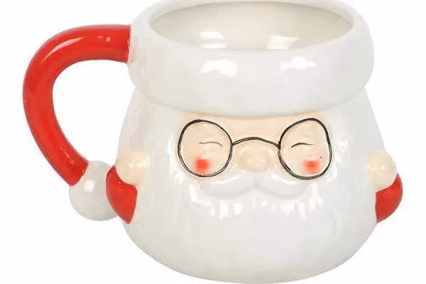 KDMD White Ceramic Santa Claus Shaped Mug, 500 ml – 2