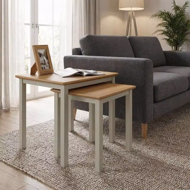 FWStyle Taberno Nest of 2 Tables in Sage Green