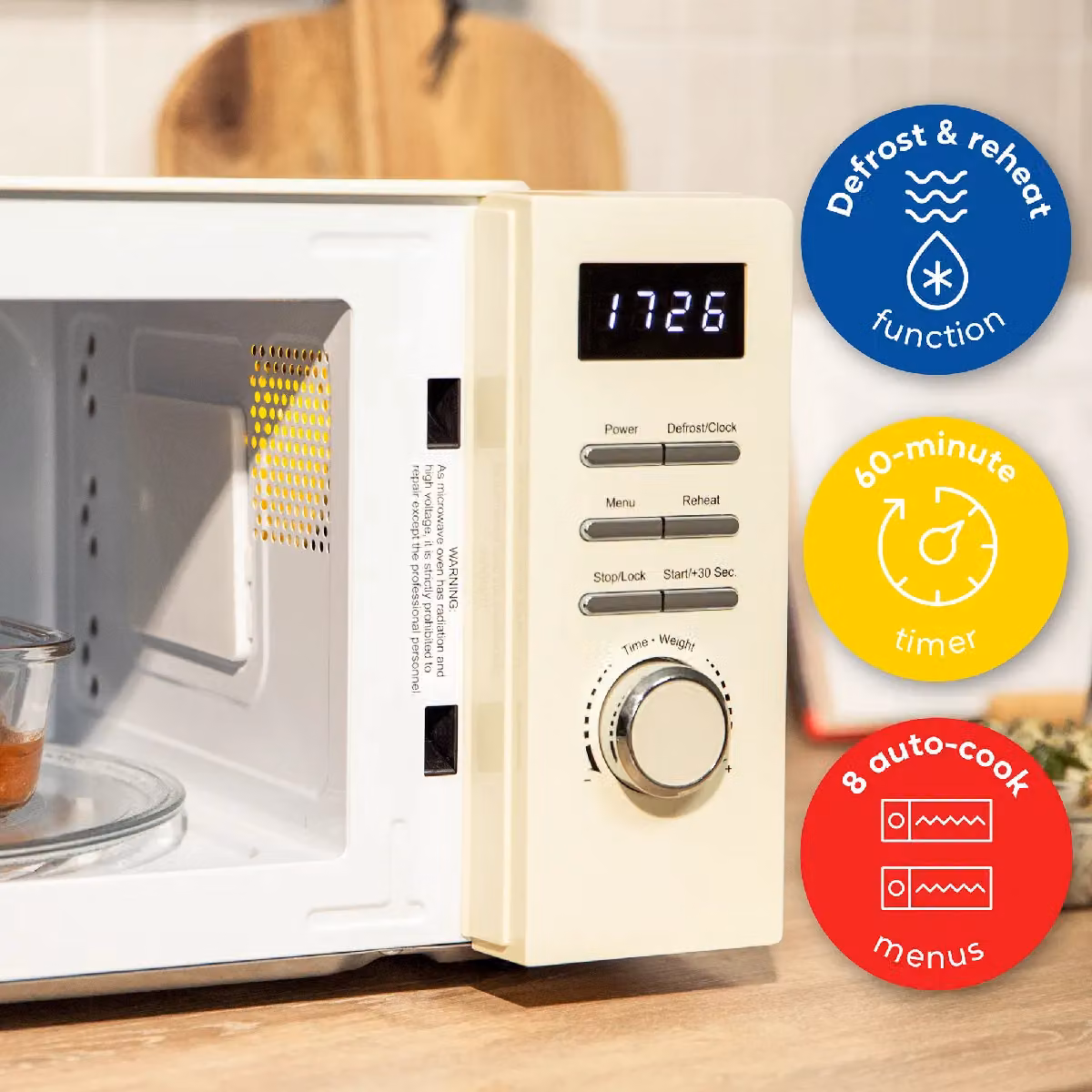 Russell Hobbs Digital Legacy 20L Solo Microwave 800W RHMD818 in Beige – 3