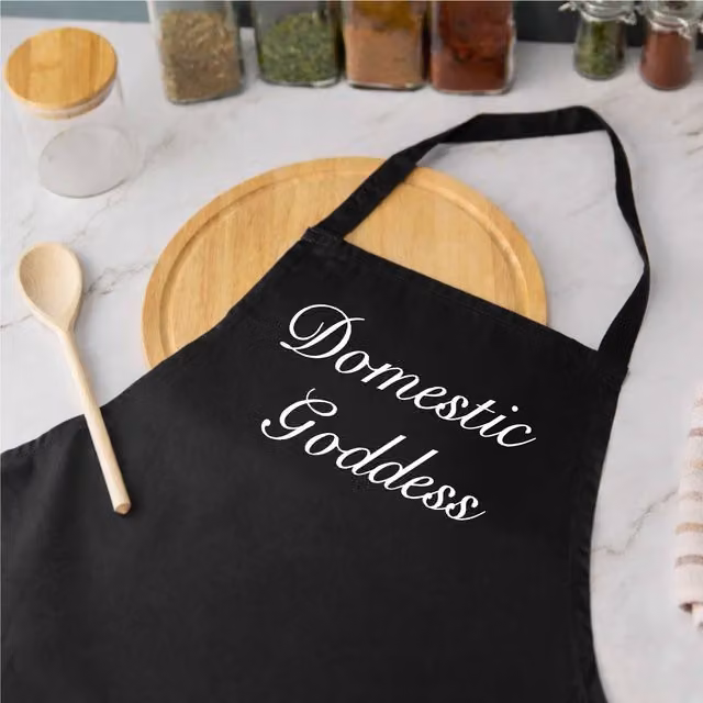 60 Second Makeover Domestic Goddess Black Cotton Apron – 1