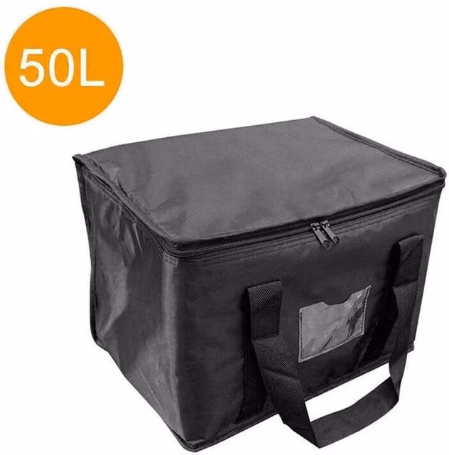 NESTLUNE 50L Insulated Food Delivery and Grocery Shopping Bag in Black – 1