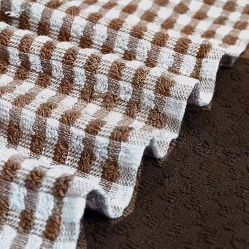 Casabella Pack of 6 Terry Cotton Kitchen Tea Towels in Brown and Blue – 5