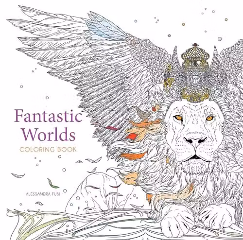 Fantastic Worlds Adult Colouring Book by Dover Publications Inc, Multicolour