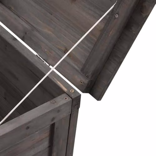 vidaXL Garden Storage Box in Anthracite, Solid Fir Wood, W/D/H: 50 x 49 x 56.5 cm – 4
