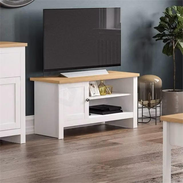 SPETLEK White Oak Scandinavian Style TV Cabinet Stand and Sideboard with 1 Door