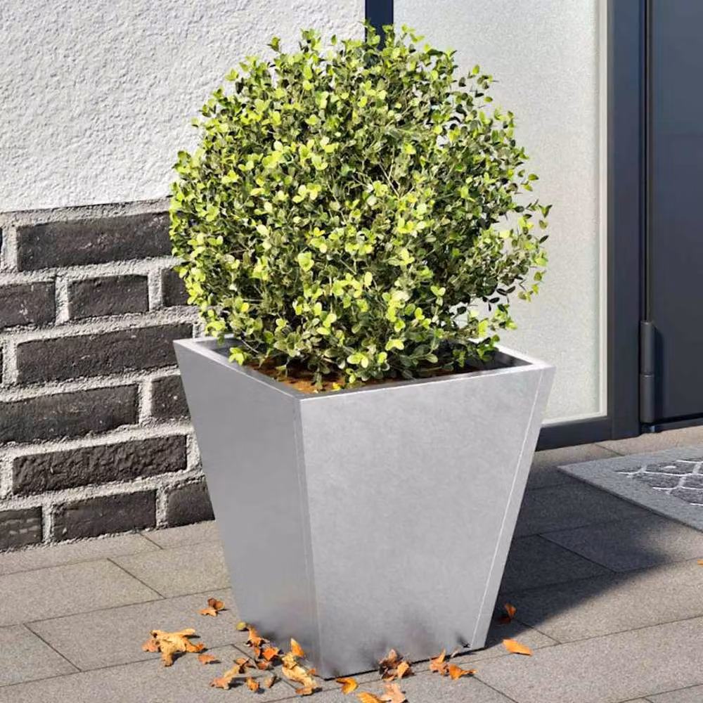 Berkfield Home Galvanised Steel Garden Planter Tubs in Grey, 2 Pack, W/D/H: 30 x 30 x 30 cm – 2
