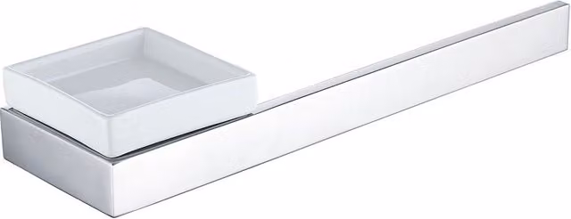 Nes Home Chrome Towel Bar with Soap Dish in Silver