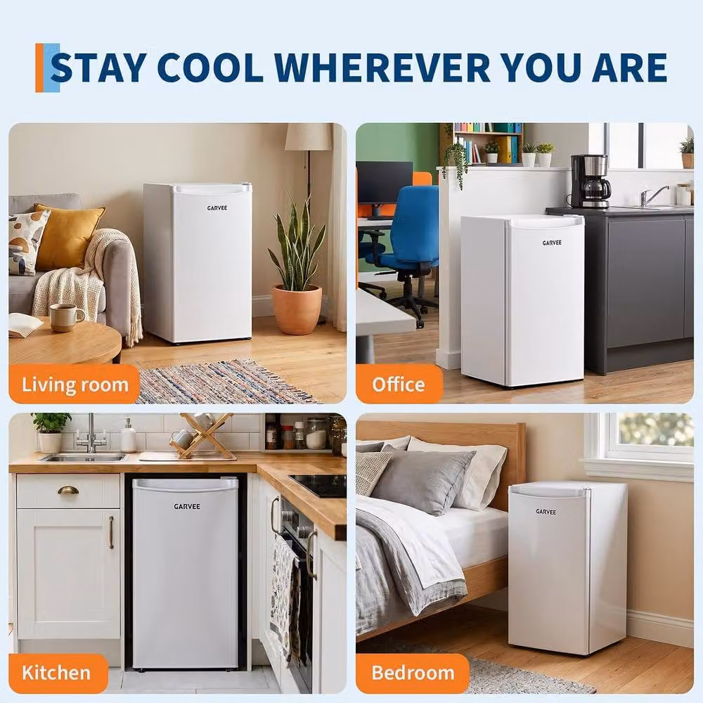 London Boutique Under Counter Mini Fridge Freezer Compact Table Top Refrigerator in White – 4