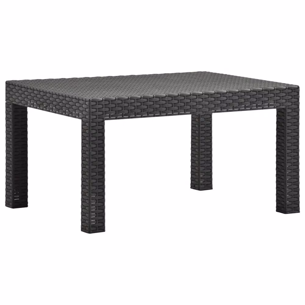 Berkfield Home Square Garden Table in Anthracite Polyrattan, W/D/H: 58 x 58 x 41 cm – 2
