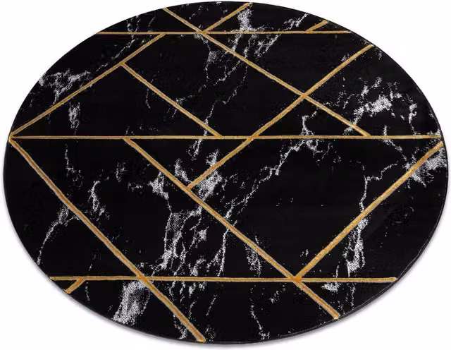 RugsX Emerald Round Rug in Black, Diameter: 200 cm – 1