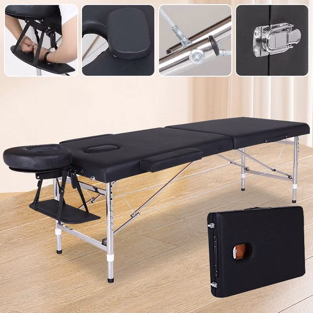 EONLION Portable Foldable Single Massage Table and Spa Bed in Black – 3