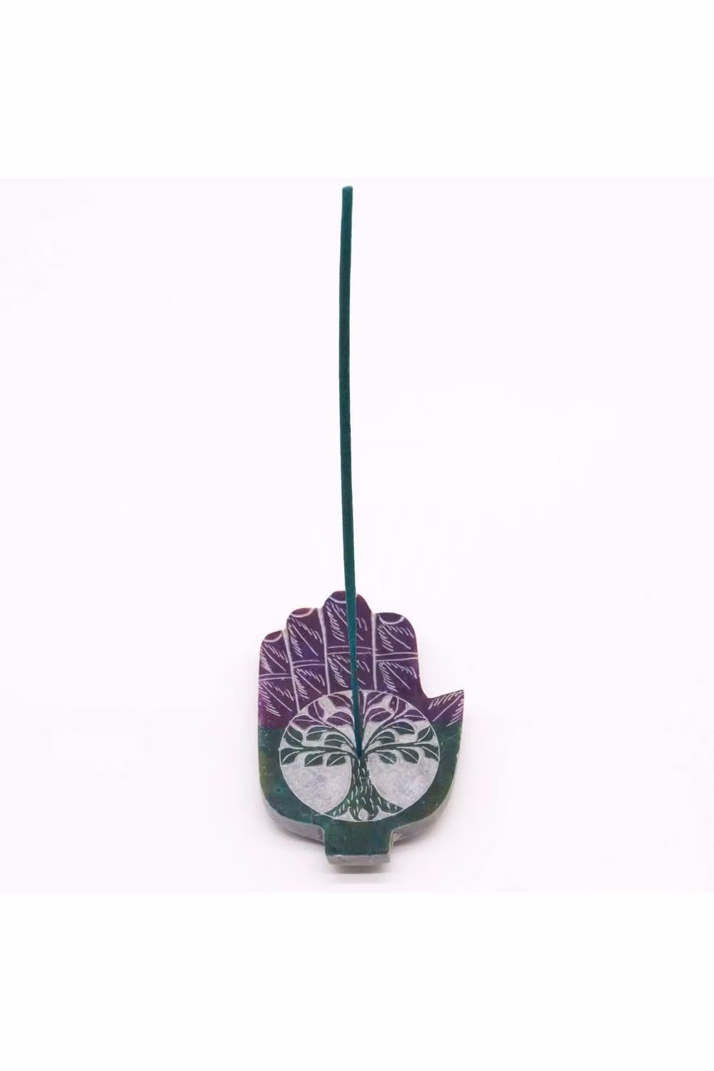 KDMD Multicolour Soapstone Hamsa Incense Holder with Tree of Life Design – 2