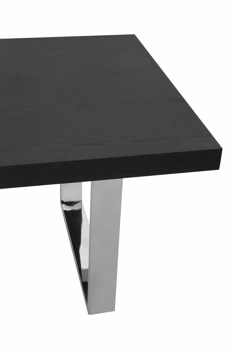 Orsina Rectangular Industrial Dining Table in Black Wood and Metal, W/D/H: 200 x 76 x 76 cm – 5