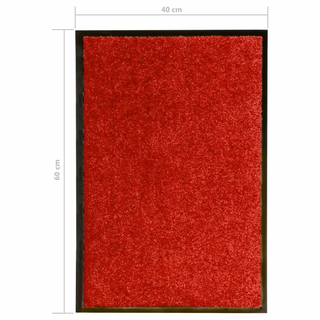 Berkfield Home Washable Non-Slip Red Doormat W: 40 cm, D: 60 cm – 3