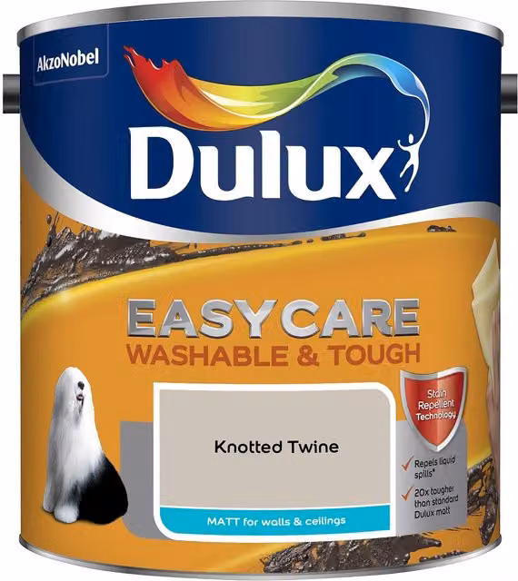 Dulux Easycare Washable and Tough Matt Emulsion Paint, Knotted Twine, 2.5L – 3