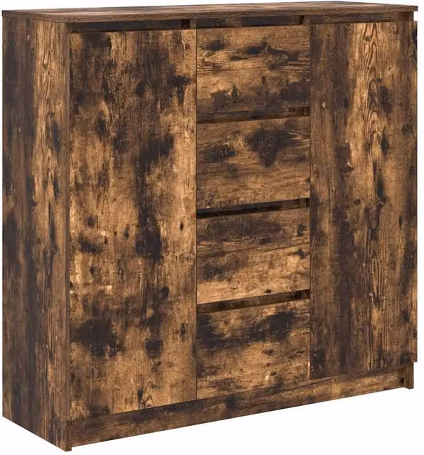 Berkfield Home Sideboard with Drawers in Smoked Oak Brown, W/D/H: 100.5 x 35 x 98.5 cm – 1