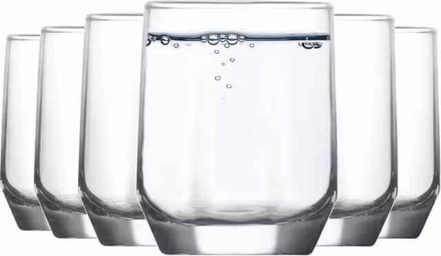 LAV Geometric Shot Glass Set, 80ml, Transparent Yellow, Pack of 6