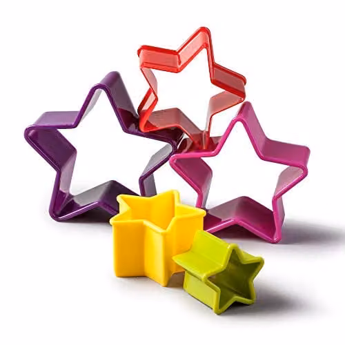 Zeal Multicolour Star and Heart Shape Plastic Cookie Cutters