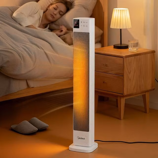 Living Star White Ceramic Fan Heater with Remote Control and Safety Protection
