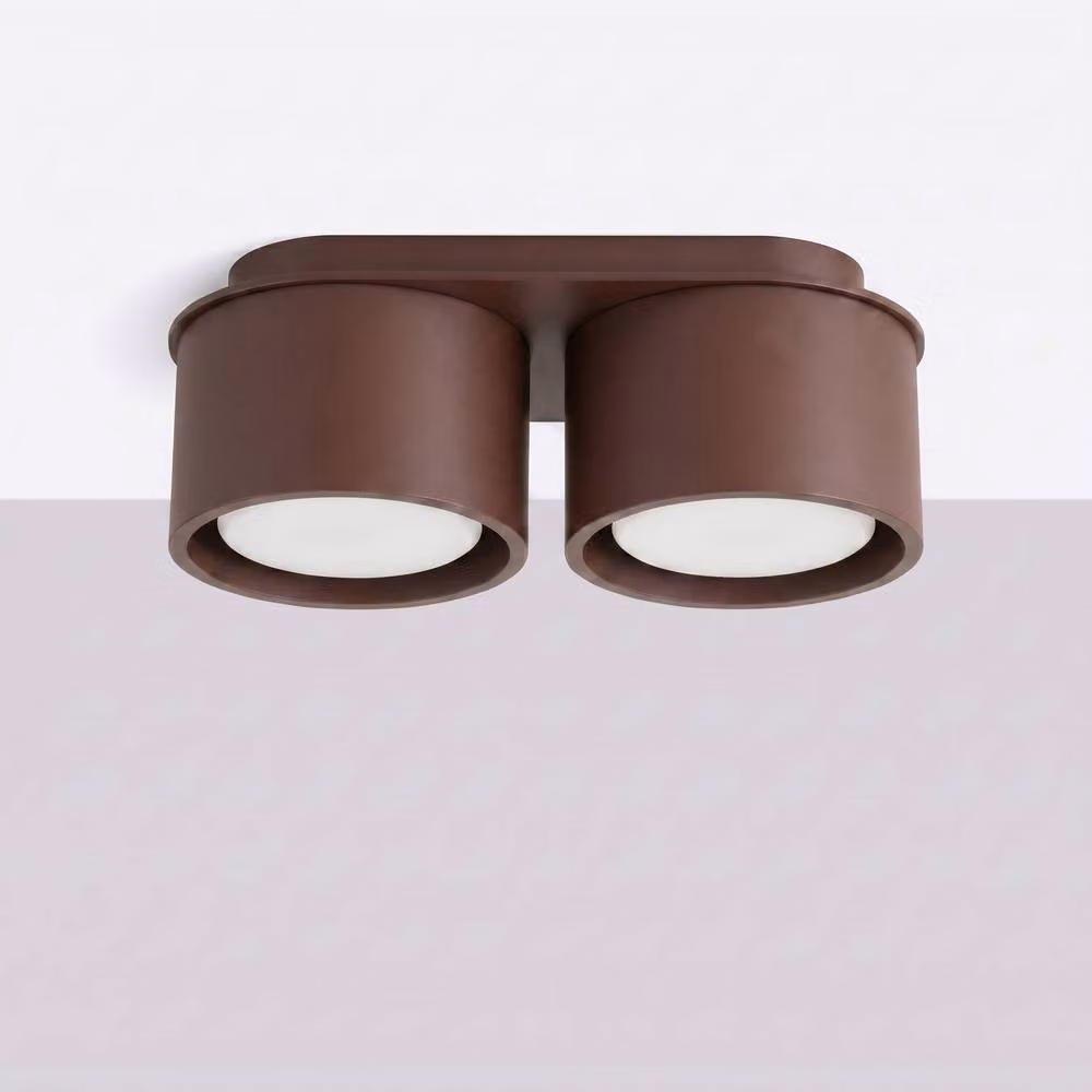 Sollux Lighting minimalist round ceiling lamp in brown, W/D/H: 21 x 21 x 10 cm – 2