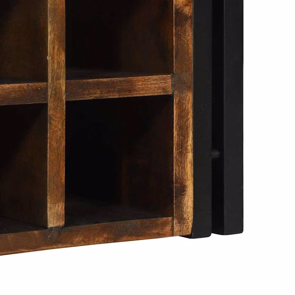 Berkfield Home Rustic Reclaimed Solid Wood Wine Rack in Brown W/D/H: 46 x 35 x 27.5 cm – 5