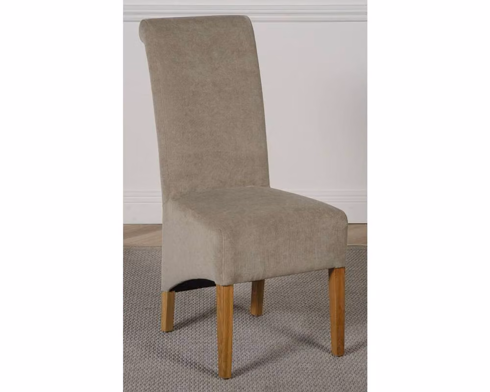 Thats Furniture Richmond Oak Extending Dining Table and 6 Grey Fabric Upholstered Chairs Set – 4