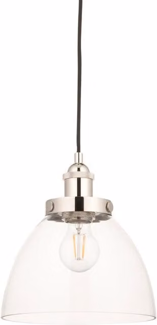 Loops Silver and Transparent Glass Cylinder Ceiling Pendant Light with Adjustable Height and Dimmable LED Capability