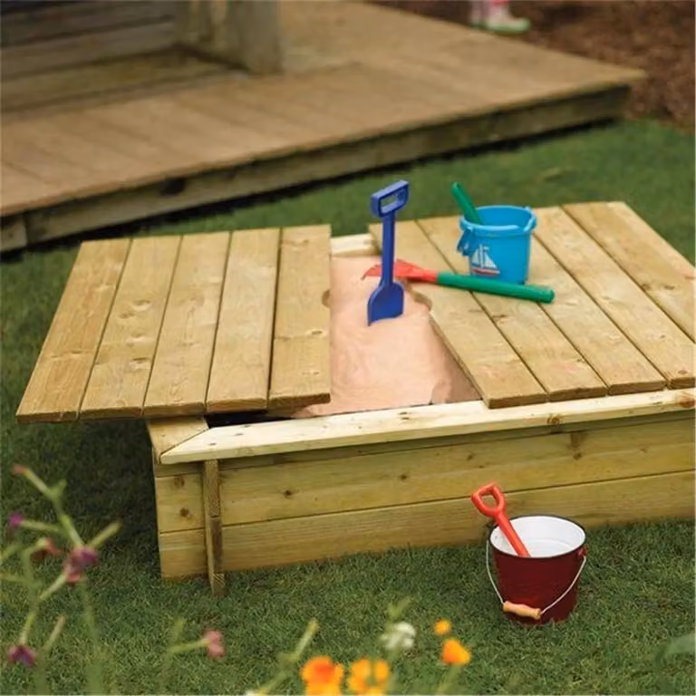 Cheshire 4 x 4 Deluxe Sandpit in Natural Wood