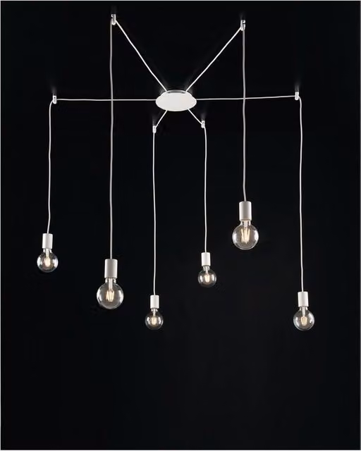Netlighting HABITAT 6 Light Cluster Suspended Pendant Ceiling Light in White