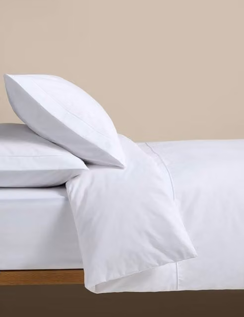 M&S White Egyptian Cotton 230 Thread Count Duvet Cover Set, W/D/H: 200 x 200 cm