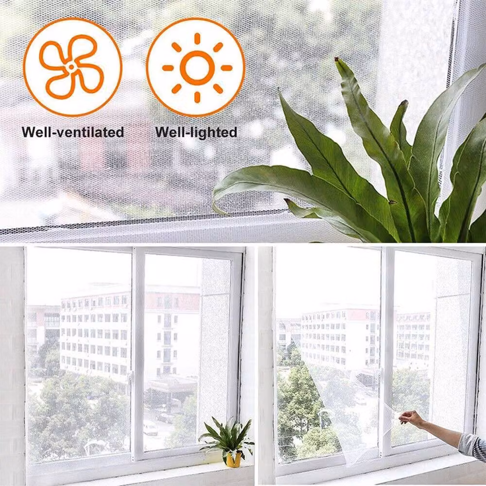 NESTLUNE 3-Piece Large Window Screen Mesh Net in White, W: 150 cm x H: 130 cm – 2