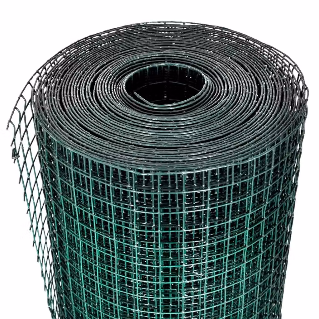 Berkfield Home Green PVC Coated Galvanised Steel Chicken Wire Fence, 10 x 1 m – 3