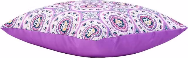 Gardenista Jaipur Outdoor Scatter Cushion, Beige and Purple Ethnic Graphic Print, W/D/H: 45 x 45 x 45 cm